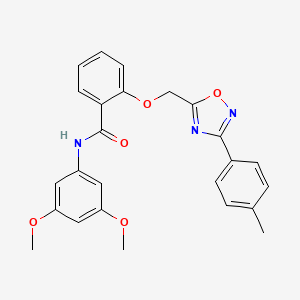 molecular formula C25H23N3O5 B11307505 N-(3,5-dimethoxyphenyl)-2-{[3-(4-methylphenyl)-1,2,4-oxadiazol-5-yl]methoxy}benzamide 