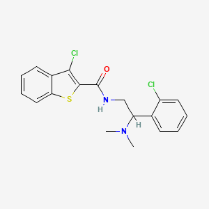 molecular formula C19H18Cl2N2OS B11307532 3-chloro-N-[2-(2-chlorophenyl)-2-(dimethylamino)ethyl]-1-benzothiophene-2-carboxamide 