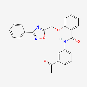 molecular formula C24H19N3O4 B11307536 N-(3-acetylphenyl)-2-[(3-phenyl-1,2,4-oxadiazol-5-yl)methoxy]benzamide 