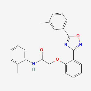molecular formula C24H21N3O3 B11307625 N-(2-methylphenyl)-2-{2-[5-(3-methylphenyl)-1,2,4-oxadiazol-3-yl]phenoxy}acetamide 