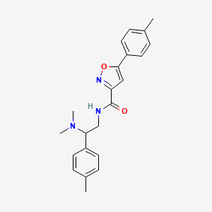 molecular formula C22H25N3O2 B11307744 N-[2-(dimethylamino)-2-(4-methylphenyl)ethyl]-5-(4-methylphenyl)-1,2-oxazole-3-carboxamide 