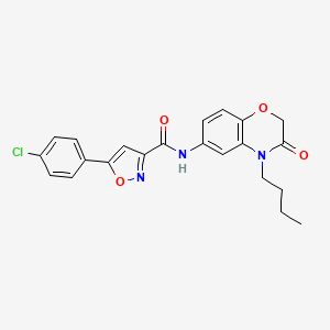 molecular formula C22H20ClN3O4 B11307756 N-(4-butyl-3-oxo-3,4-dihydro-2H-1,4-benzoxazin-6-yl)-5-(4-chlorophenyl)-1,2-oxazole-3-carboxamide 