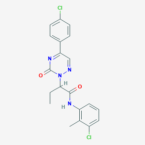 molecular formula C20H18Cl2N4O2 B11307773 N-(3-chloro-2-methylphenyl)-2-[5-(4-chlorophenyl)-3-oxo-1,2,4-triazin-2(3H)-yl]butanamide 