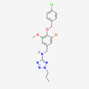 molecular formula C19H21BrClN5O2 B11307850 N-{3-bromo-4-[(4-chlorobenzyl)oxy]-5-methoxybenzyl}-2-propyl-2H-tetrazol-5-amine 