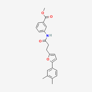 molecular formula C23H23NO4 B11307867 Methyl 3-({3-[5-(3,4-dimethylphenyl)furan-2-yl]propanoyl}amino)benzoate 