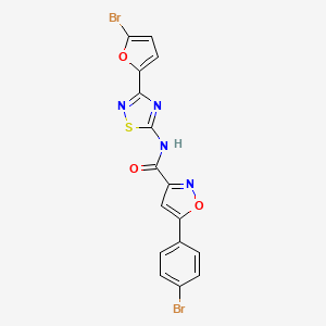 molecular formula C16H8Br2N4O3S B11307911 N-[3-(5-bromofuran-2-yl)-1,2,4-thiadiazol-5-yl]-5-(4-bromophenyl)-1,2-oxazole-3-carboxamide 