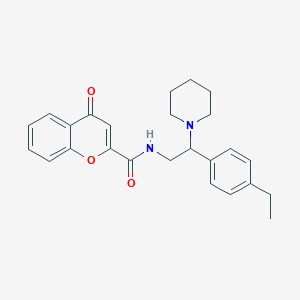 molecular formula C25H28N2O3 B11307930 N-[2-(4-ethylphenyl)-2-(piperidin-1-yl)ethyl]-4-oxo-4H-chromene-2-carboxamide 