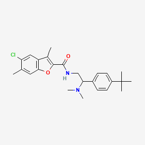 molecular formula C25H31ClN2O2 B11307987 N-[2-(4-tert-butylphenyl)-2-(dimethylamino)ethyl]-5-chloro-3,6-dimethyl-1-benzofuran-2-carboxamide 