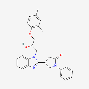 molecular formula C28H29N3O3 B11308079 4-{1-[3-(2,4-dimethylphenoxy)-2-hydroxypropyl]-1H-benzimidazol-2-yl}-1-phenylpyrrolidin-2-one 