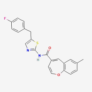 molecular formula C22H17FN2O2S B11308223 N-[5-(4-fluorobenzyl)-1,3-thiazol-2-yl]-7-methyl-1-benzoxepine-4-carboxamide 