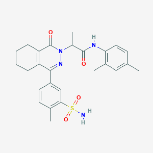molecular formula C26H30N4O4S B11308228 N-(2,4-dimethylphenyl)-2-[4-(4-methyl-3-sulfamoylphenyl)-1-oxo-5,6,7,8-tetrahydrophthalazin-2(1H)-yl]propanamide 
