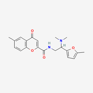 molecular formula C20H22N2O4 B11308347 N-[2-(dimethylamino)-2-(5-methylfuran-2-yl)ethyl]-6-methyl-4-oxo-4H-chromene-2-carboxamide 