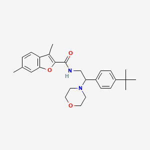 molecular formula C27H34N2O3 B11308376 N-[2-(4-tert-butylphenyl)-2-(morpholin-4-yl)ethyl]-3,6-dimethyl-1-benzofuran-2-carboxamide 