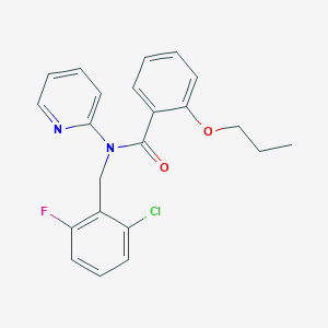 molecular formula C22H20ClFN2O2 B11308544 N-(2-chloro-6-fluorobenzyl)-2-propoxy-N-(pyridin-2-yl)benzamide 