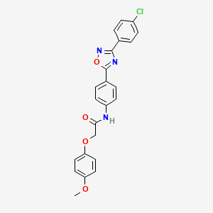 molecular formula C23H18ClN3O4 B11308633 N-{4-[3-(4-chlorophenyl)-1,2,4-oxadiazol-5-yl]phenyl}-2-(4-methoxyphenoxy)acetamide 