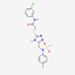 molecular formula C20H22ClN5O3S2 B11308639 N-(3-chlorophenyl)-2-[(4-methyl-5-{[(4-methylphenyl)(methylsulfonyl)amino]methyl}-4H-1,2,4-triazol-3-yl)sulfanyl]acetamide 