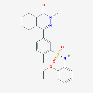molecular formula C24H27N3O4S B11308704 N-(2-ethoxyphenyl)-2-methyl-5-(3-methyl-4-oxo-3,4,5,6,7,8-hexahydrophthalazin-1-yl)benzenesulfonamide 