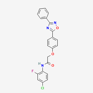 molecular formula C22H15ClFN3O3 B11308809 N-(4-chloro-2-fluorophenyl)-2-[4-(3-phenyl-1,2,4-oxadiazol-5-yl)phenoxy]acetamide 