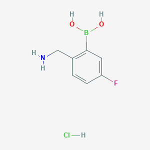 molecular formula C7H10BClFNO2 B113089 (2-(Aminomethyl)-5-fluorophenyl)boronic acid hydrochloride CAS No. 850568-03-5