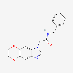 molecular formula C18H17N3O3 B11308966 N-benzyl-2-(6,7-dihydro-1H-[1,4]dioxino[2,3-f]benzimidazol-1-yl)acetamide 
