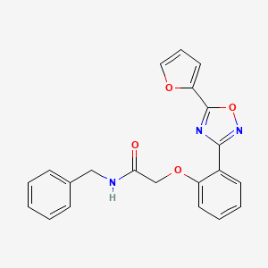 molecular formula C21H17N3O4 B11309071 N-benzyl-2-{2-[5-(furan-2-yl)-1,2,4-oxadiazol-3-yl]phenoxy}acetamide 