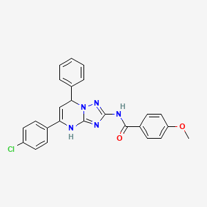 molecular formula C25H20ClN5O2 B11309193 N-[5-(4-chlorophenyl)-7-phenyl-3,7-dihydro[1,2,4]triazolo[1,5-a]pyrimidin-2-yl]-4-methoxybenzamide 