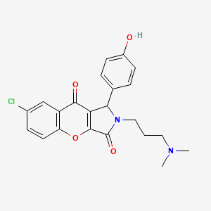 molecular formula C22H21ClN2O4 B11309217 7-Chloro-2-[3-(dimethylamino)propyl]-1-(4-hydroxyphenyl)-1,2-dihydrochromeno[2,3-c]pyrrole-3,9-dione 