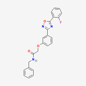molecular formula C23H18FN3O3 B11309218 N-benzyl-2-{3-[5-(2-fluorophenyl)-1,2,4-oxadiazol-3-yl]phenoxy}acetamide 
