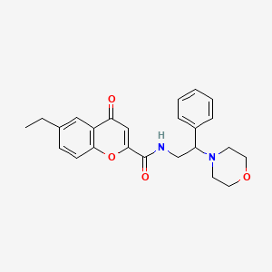molecular formula C24H26N2O4 B11309350 6-ethyl-N-[2-(morpholin-4-yl)-2-phenylethyl]-4-oxo-4H-chromene-2-carboxamide 