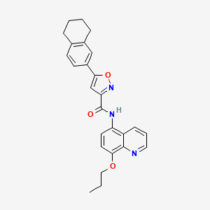 molecular formula C26H25N3O3 B11309355 N-(8-propoxyquinolin-5-yl)-5-(5,6,7,8-tetrahydronaphthalen-2-yl)-1,2-oxazole-3-carboxamide 
