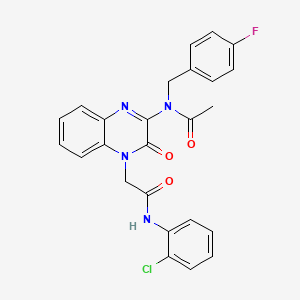 molecular formula C25H20ClFN4O3 B11309462 N-(4-{2-[(2-chlorophenyl)amino]-2-oxoethyl}-3-oxo-3,4-dihydroquinoxalin-2-yl)-N-(4-fluorobenzyl)acetamide 