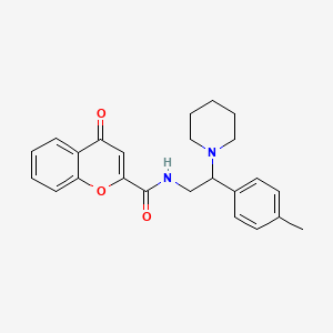 molecular formula C24H26N2O3 B11309533 N-[2-(4-methylphenyl)-2-(piperidin-1-yl)ethyl]-4-oxo-4H-chromene-2-carboxamide 