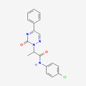 molecular formula C18H15ClN4O2 B11309589 N-(4-chlorophenyl)-2-(3-oxo-5-phenyl-1,2,4-triazin-2(3H)-yl)propanamide 