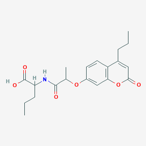 molecular formula C20H25NO6 B11309633 N-{2-[(2-oxo-4-propyl-2H-chromen-7-yl)oxy]propanoyl}norvaline 