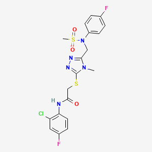 molecular formula C19H18ClF2N5O3S2 B11309989 N-(2-chloro-4-fluorophenyl)-2-[(5-{[(4-fluorophenyl)(methylsulfonyl)amino]methyl}-4-methyl-4H-1,2,4-triazol-3-yl)sulfanyl]acetamide 