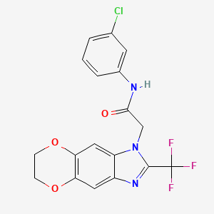 molecular formula C18H13ClF3N3O3 B11310278 N-(3-chlorophenyl)-2-[2-(trifluoromethyl)-6,7-dihydro-1H-[1,4]dioxino[2,3-f]benzimidazol-1-yl]acetamide 