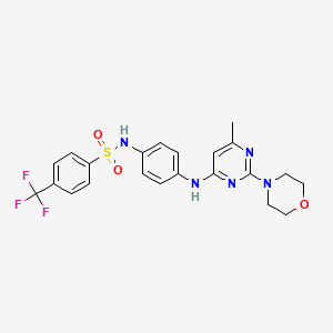 molecular formula C22H22F3N5O3S B11310436 N-(4-((6-methyl-2-morpholinopyrimidin-4-yl)amino)phenyl)-4-(trifluoromethyl)benzenesulfonamide 