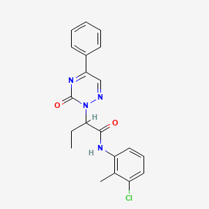 molecular formula C20H19ClN4O2 B11310544 N-(3-chloro-2-methylphenyl)-2-(3-oxo-5-phenyl-1,2,4-triazin-2(3H)-yl)butanamide 