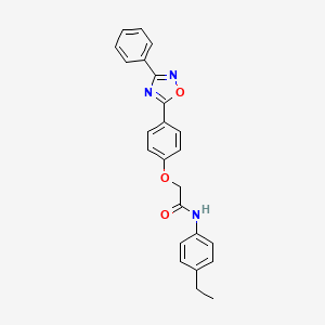 molecular formula C24H21N3O3 B11310550 N-(4-ethylphenyl)-2-[4-(3-phenyl-1,2,4-oxadiazol-5-yl)phenoxy]acetamide 
