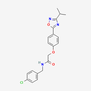 molecular formula C20H20ClN3O3 B11310589 N-(4-chlorobenzyl)-2-{4-[3-(propan-2-yl)-1,2,4-oxadiazol-5-yl]phenoxy}acetamide 