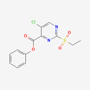 molecular formula C13H11ClN2O4S B11310669 Phenyl 5-chloro-2-(ethylsulfonyl)pyrimidine-4-carboxylate 