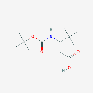 molecular formula C12H23NO4 B113108 3-((tert-Butoxycarbonyl)amino)-4,4-dimethylpentanoic acid CAS No. 856417-59-9