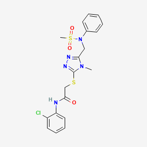 molecular formula C19H20ClN5O3S2 B11310891 N-(2-chlorophenyl)-2-[(4-methyl-5-{[(methylsulfonyl)(phenyl)amino]methyl}-4H-1,2,4-triazol-3-yl)sulfanyl]acetamide 