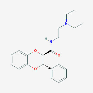 molecular formula C21H26N2O3 B011311 1,4-Benzodioxan-2-carboxamide, N-(2-(diethylamino)ethyl)-3-phenyl-, (E)- CAS No. 100447-54-9