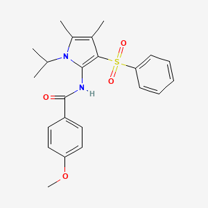 molecular formula C23H26N2O4S B11311015 N-[4,5-dimethyl-3-(phenylsulfonyl)-1-(propan-2-yl)-1H-pyrrol-2-yl]-4-methoxybenzamide 