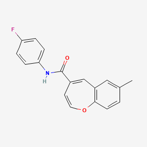 molecular formula C18H14FNO2 B11311045 N-(4-fluorophenyl)-7-methyl-1-benzoxepine-4-carboxamide 