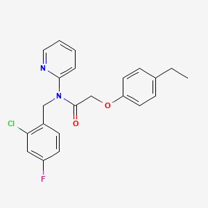 molecular formula C22H20ClFN2O2 B11311046 N-(2-chloro-4-fluorobenzyl)-2-(4-ethylphenoxy)-N-(pyridin-2-yl)acetamide 