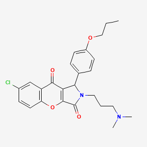 molecular formula C25H27ClN2O4 B11311072 7-Chloro-2-[3-(dimethylamino)propyl]-1-(4-propoxyphenyl)-1,2-dihydrochromeno[2,3-c]pyrrole-3,9-dione 