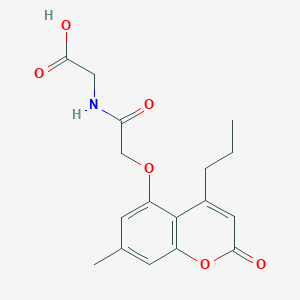 molecular formula C17H19NO6 B11311151 N-{[(7-methyl-2-oxo-4-propyl-2H-chromen-5-yl)oxy]acetyl}glycine 
