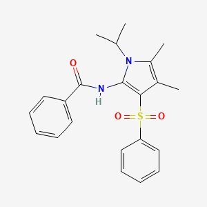 molecular formula C22H24N2O3S B11311154 N-[4,5-dimethyl-3-(phenylsulfonyl)-1-(propan-2-yl)-1H-pyrrol-2-yl]benzamide 